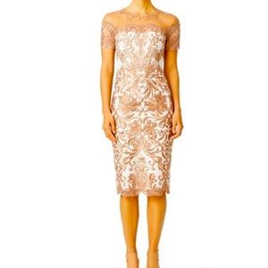 Marchesa Notte Metallic Jaipur Sheath Dress
